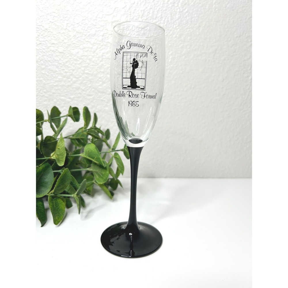 Alpha Gamma Delta Double‎ Rose Formal 1985 Champagne Glass